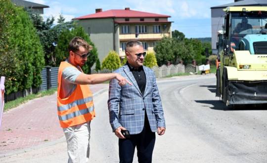 Postęp prac drogowych na drodze powiatowej Zagórze – Podzagnańszcze w gminie Łączna 