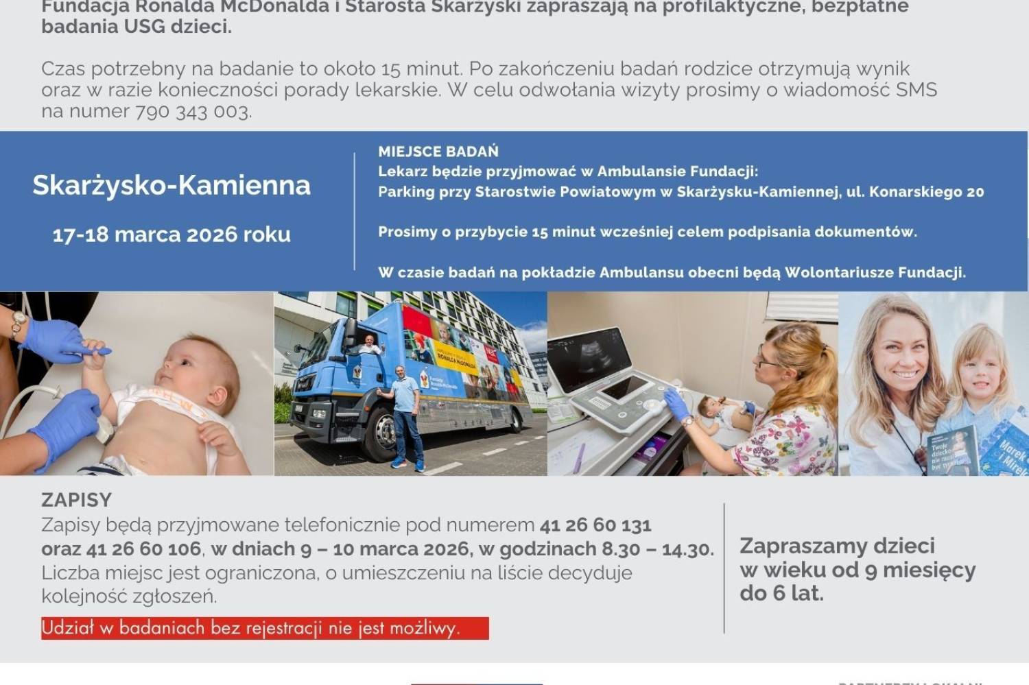 „NIE nowotworom u dzieci” – Powiat Skarżyski po raz kolejny zaprasza na bezpłatne badania USG