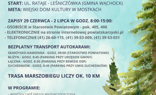 V Marszobieg Powiatowy „Osobliwości przyrodnicze powiatu skarżyskiego” już 4 lipca! 