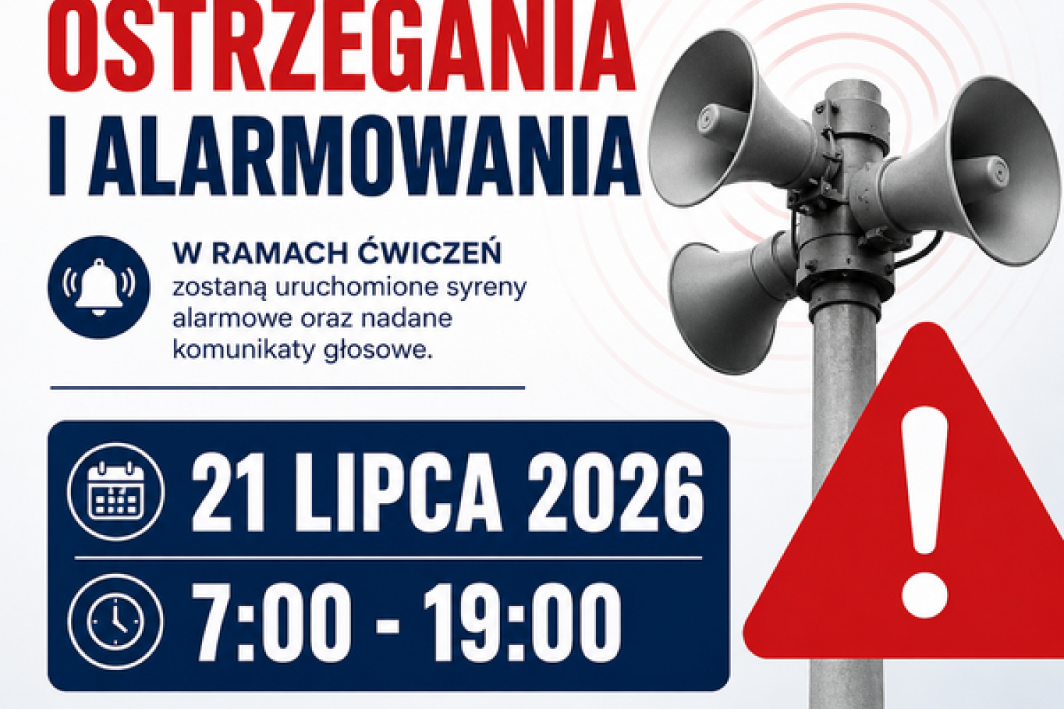 Ćwiczenia systemu alarmowania i ostrzegania pod kryptonimem „ALARM-2026”
