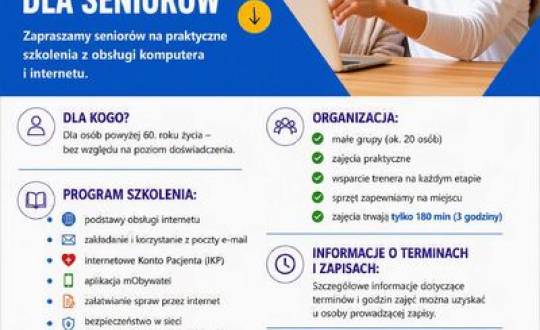 Bezpłatne szkolenia cyfrowe dla seniorów