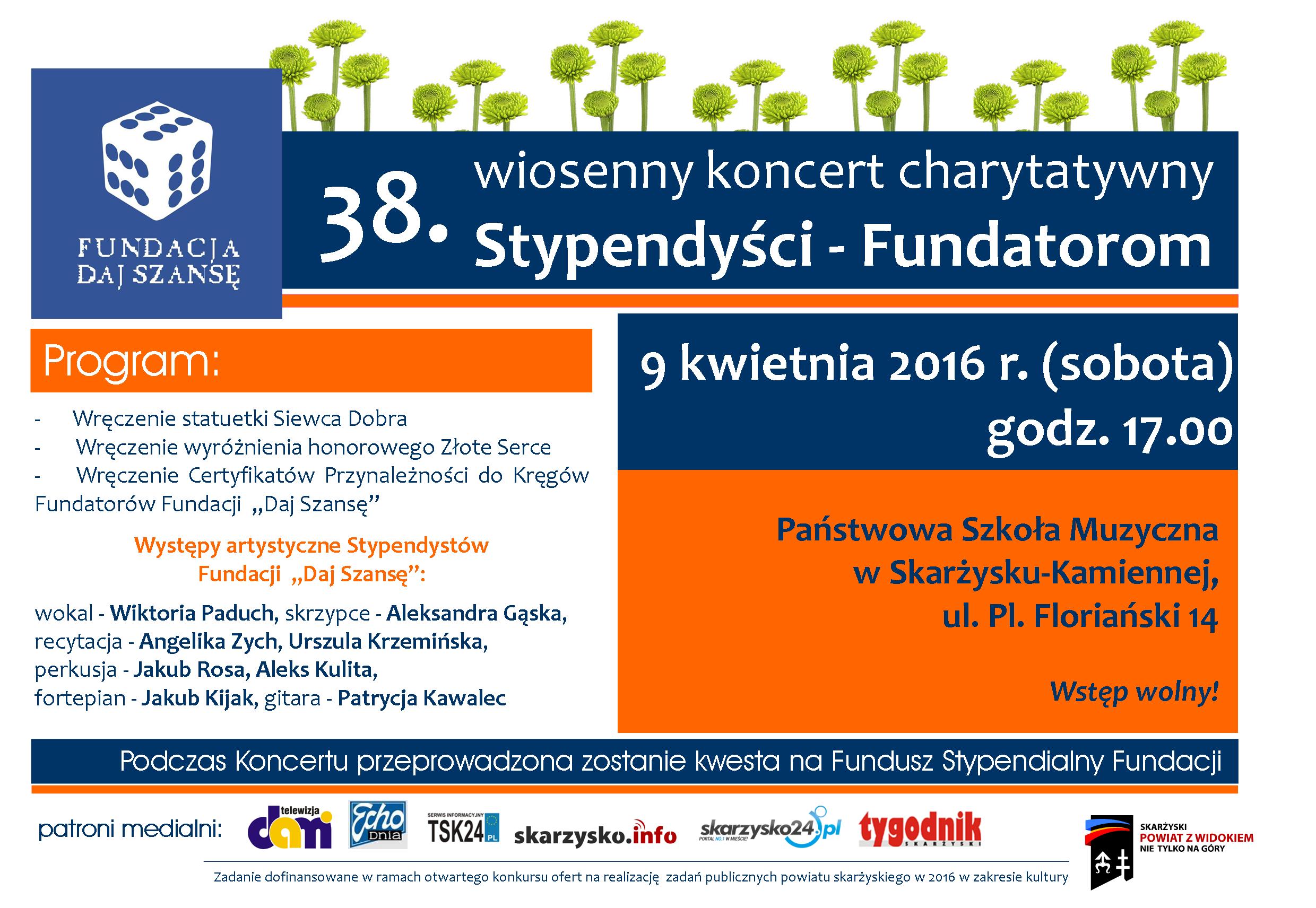 PLAKAT FUNADACJI koncert kwiecień 2016