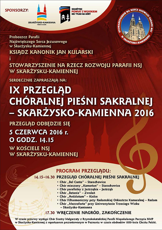 Przeglad Sakralnej Piesni Choralnej 2016 - plakat internet1