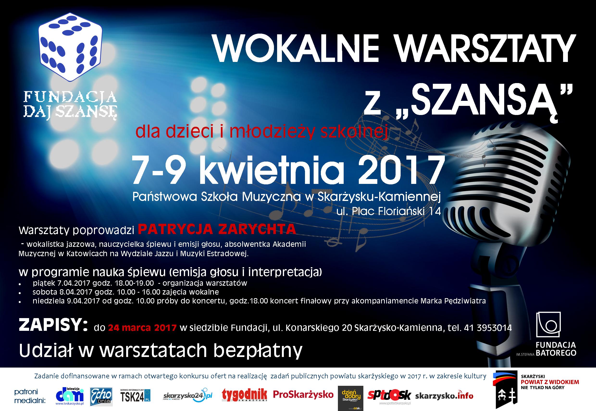 PLAKAT FUNADACJI warsztaty wokalne 2017