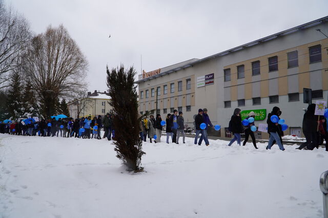 niebieski marsz i uczestnicy