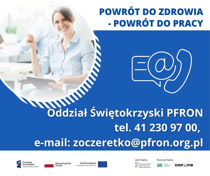 powrót do zdrowia powrót do pracy oddział świetokrzyski - plakat