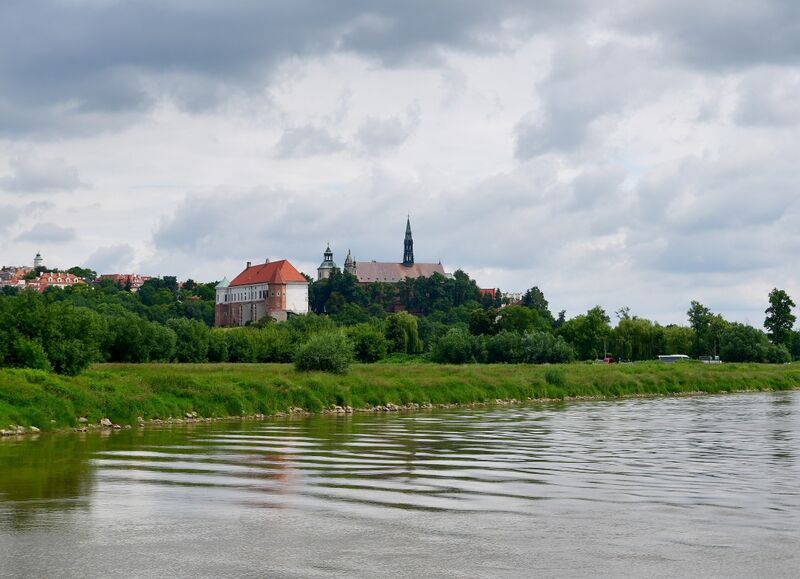 Rejs statkiem po Wiśle - widok na Sandomierz