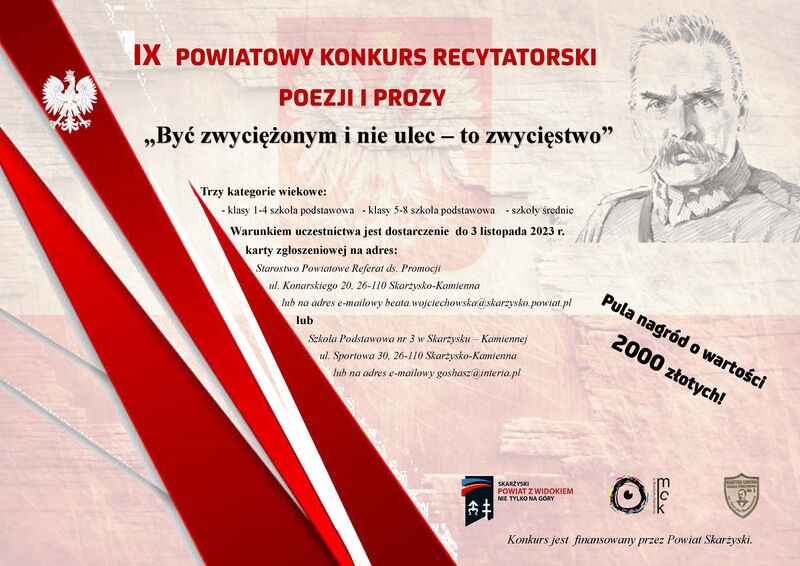 Plakat informujący o Konkursie recytatorskim