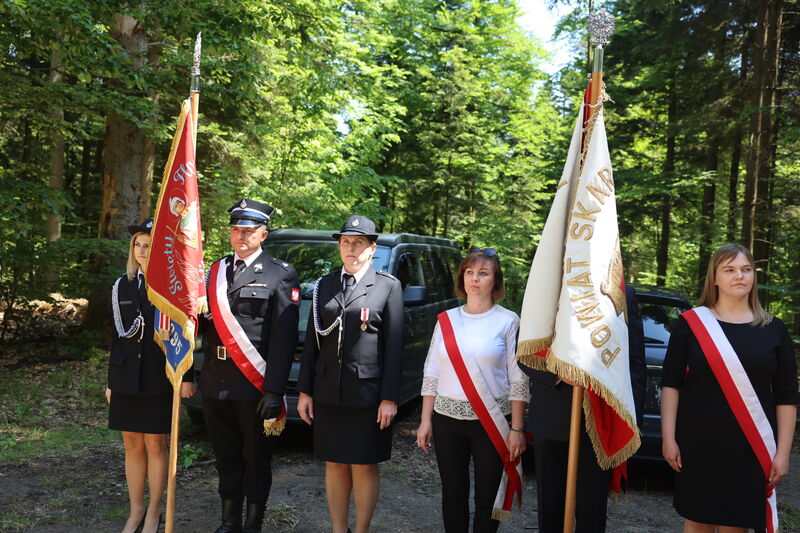 poczet sztandarowy powiatu na uroczystościach patriotycznych