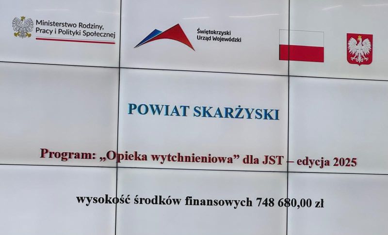 dofinansowanie przyznane dla Powiatu Skarżyskiego na opiekę wytchnieniową