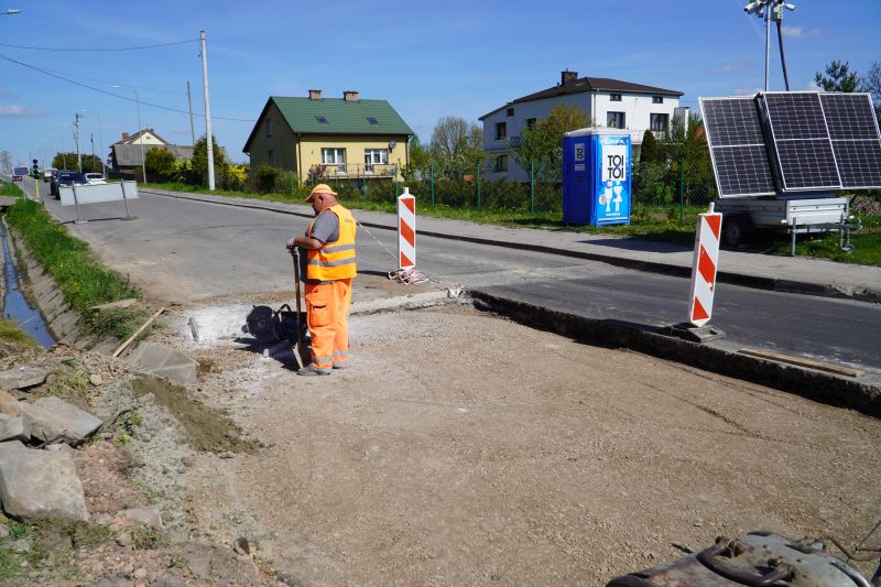 remont skrzyżowania w Łącznej 