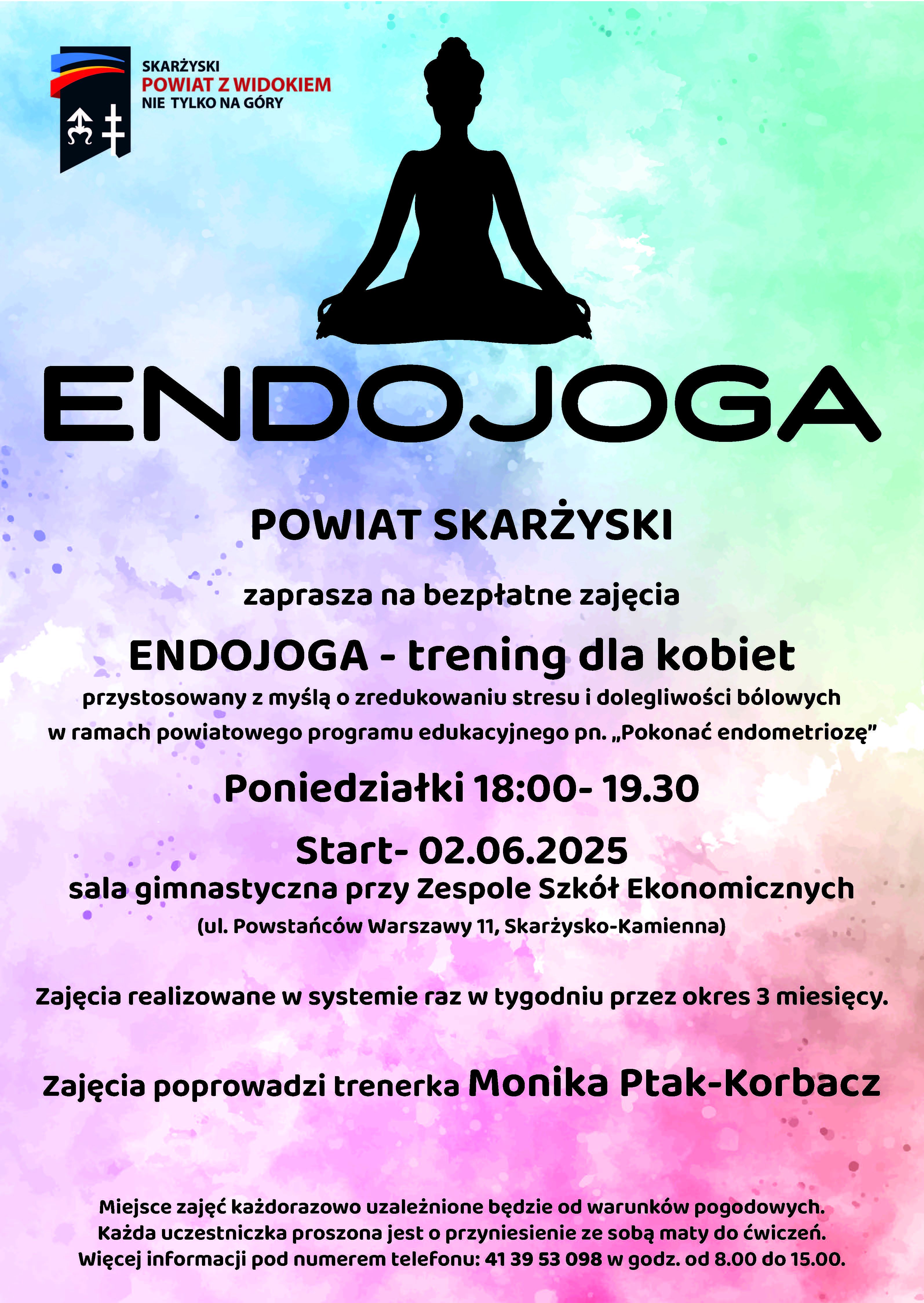 plakat promujący zajęcia z endojogi