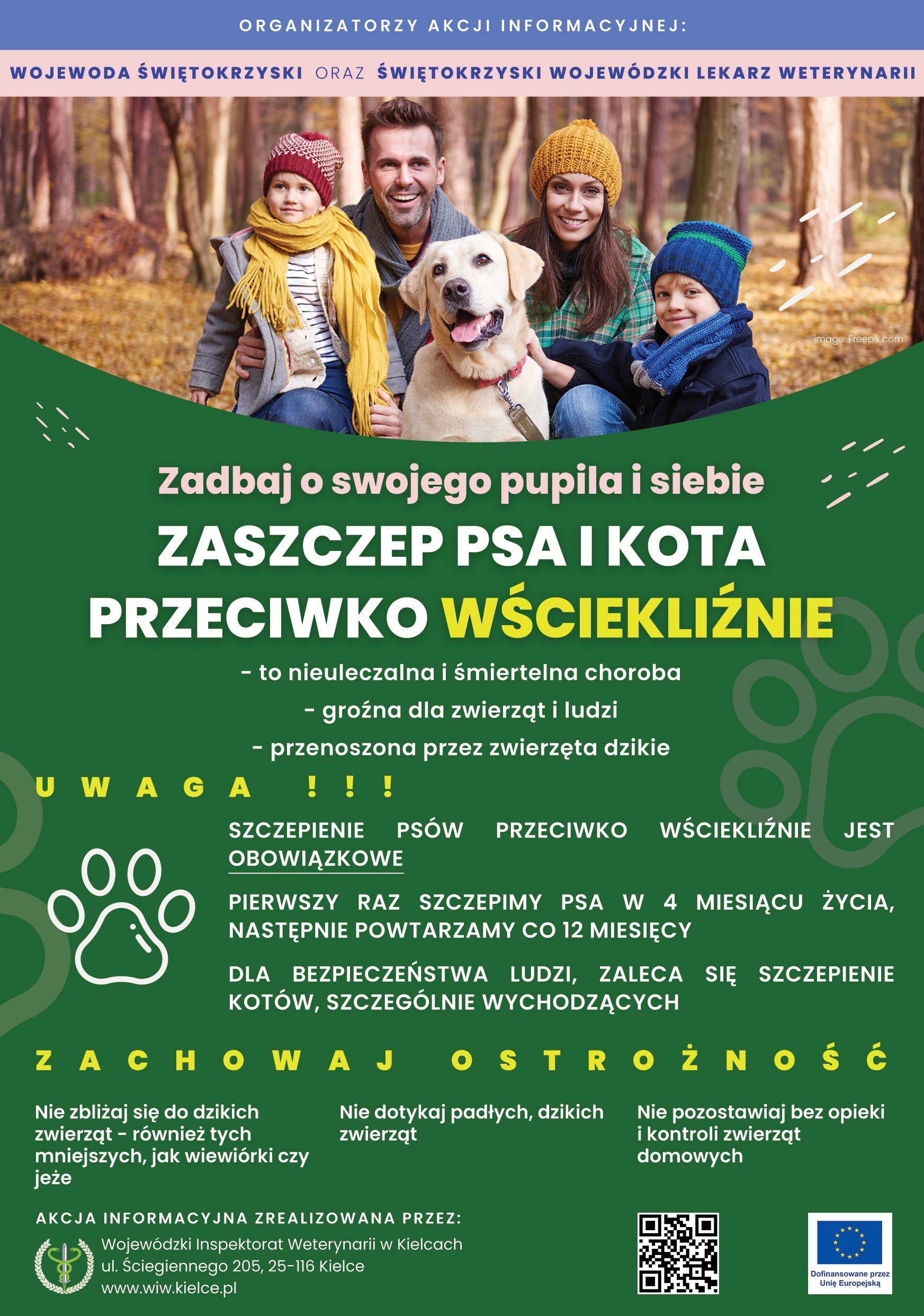 plakat - akcja szczepień p. wściekliźnie  
