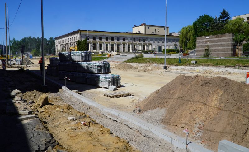 remont Al. Tysiąclecia w Skarżysku - wizyta starosty na placu budowy 
