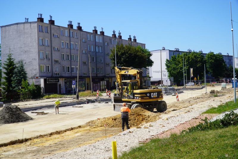 remont Al. Tysiąclecia w Skarżysku - wizyta starosty na placu budowy 