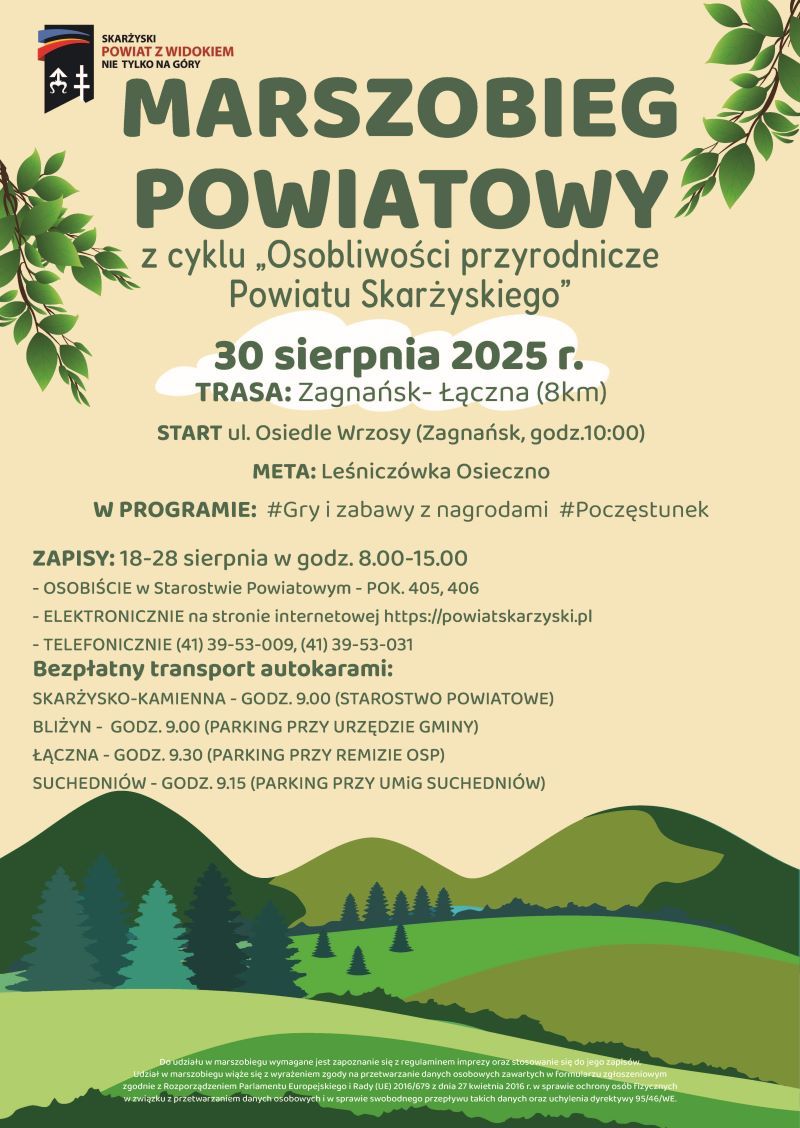 Plakat promujący marszobieg.