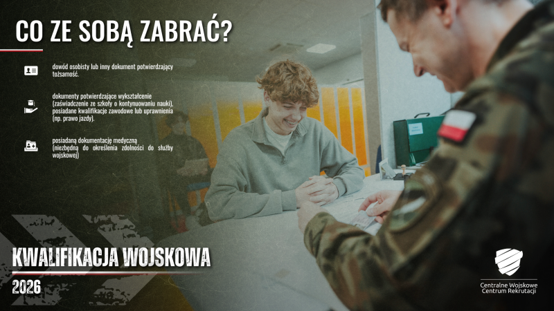 kwalifikacja wojskowa 2026 plakat promujący co ze sobą zabrać