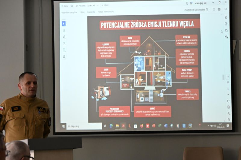 Edukacja na temat czadu. Spotkanie z mieszkańcami w starostwie powiatowym